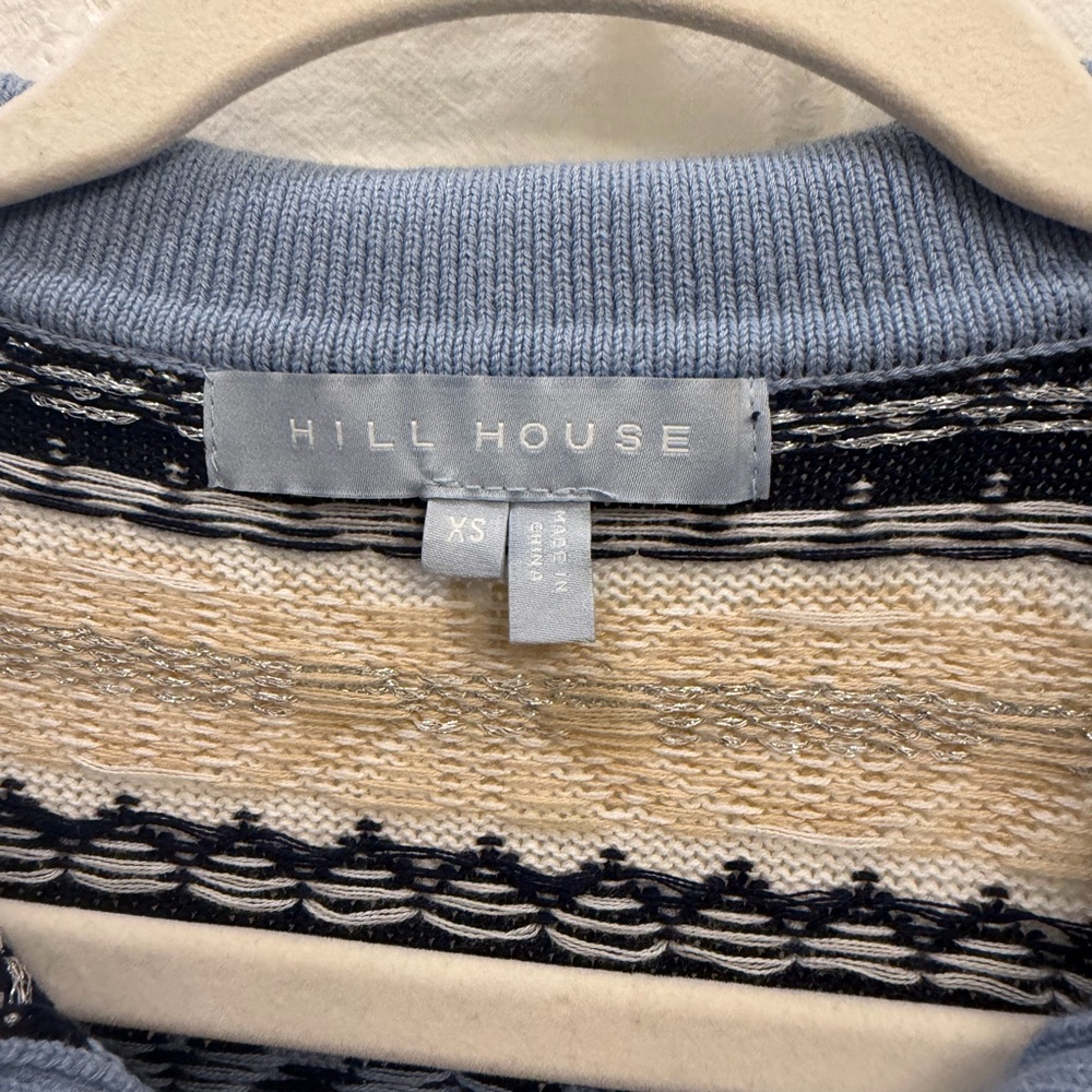 Hill House Navy and Cream Patterned Cardigan - Picture 3 of 5